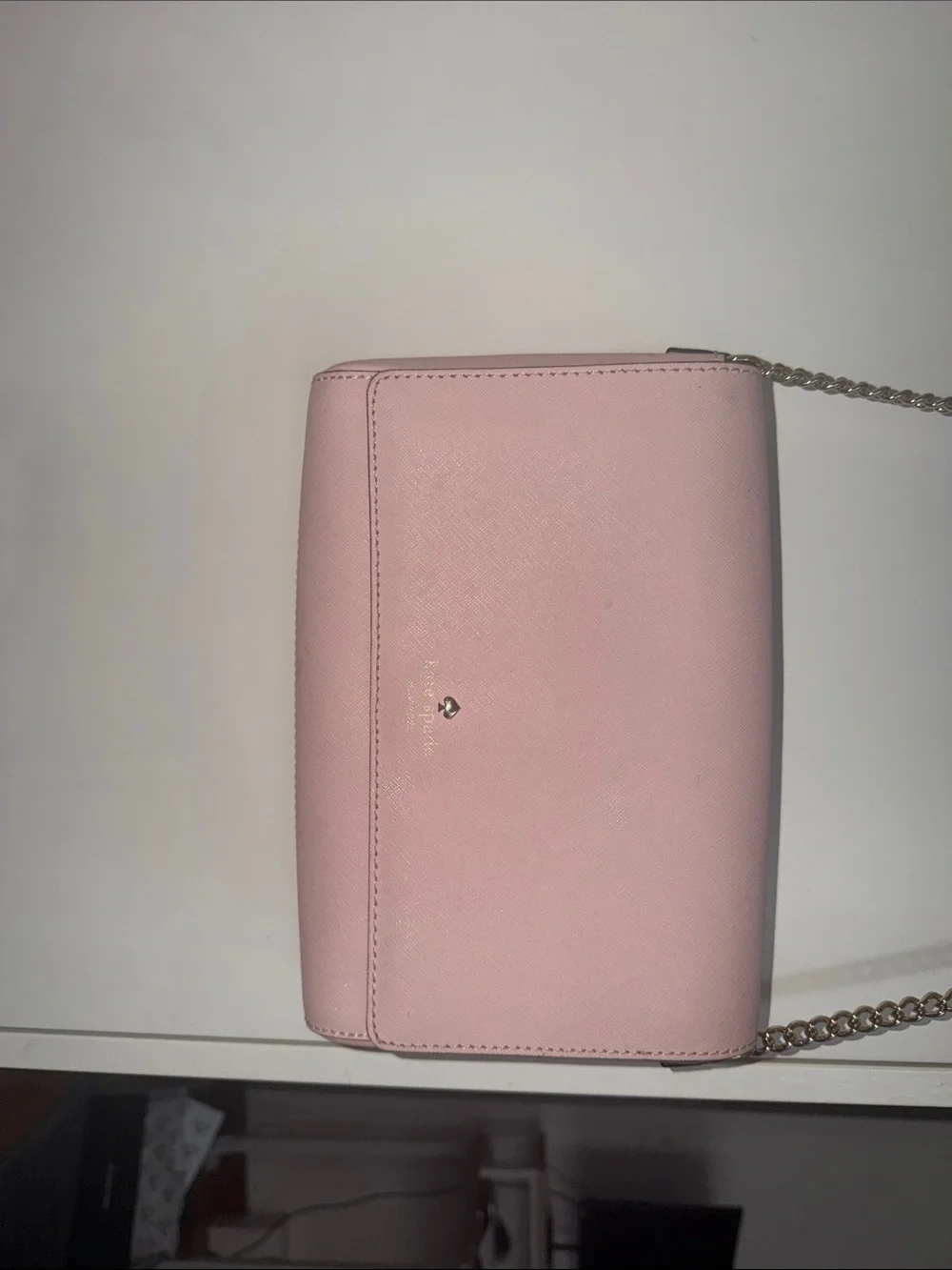 kate spade blush pink leather chain-strap crossbody bag